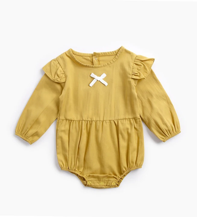 Yellow Хлопковая одежда для малышей новые детские комбинезоны для мальчиков и девочек, комбинезоны спецодежда для новорожденных, ползунки для маленьких девочек, Ползунки для новорожденных мальчиков - Цвет: Yellow