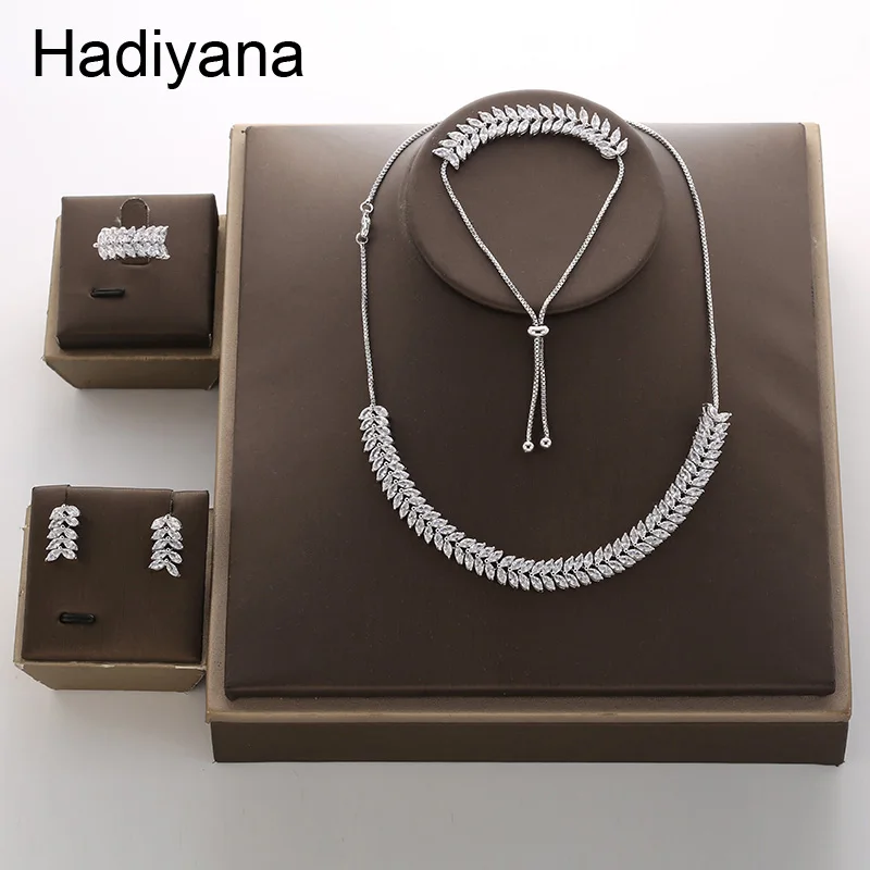 

Hadiyana Fashion Horse Eye Pendant Jewelry Adjustable Set New Charming Dubai Cubic Zirconia Jewelry Accessories Set TZ8075