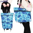 Портативная сумка для покупок, женские складные сумки на колесиках для овощей, большая корзина для покупок