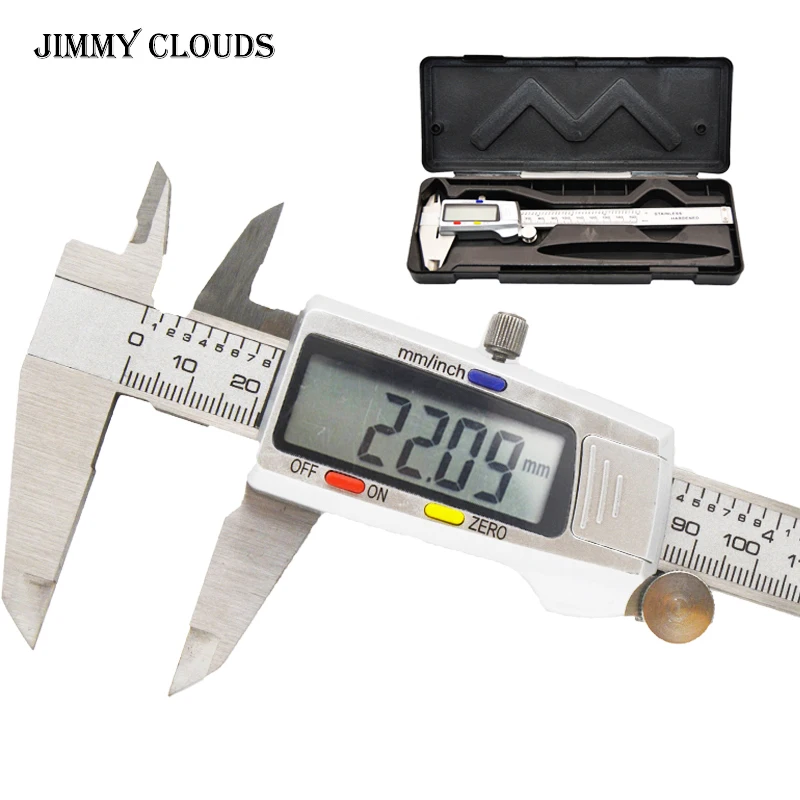 

6 Inch 0-150mm Measuring Tool Caliper Digital Caliper Fraction/MM/Inch High Precision Stainless Steel LCD Vernier Caliper