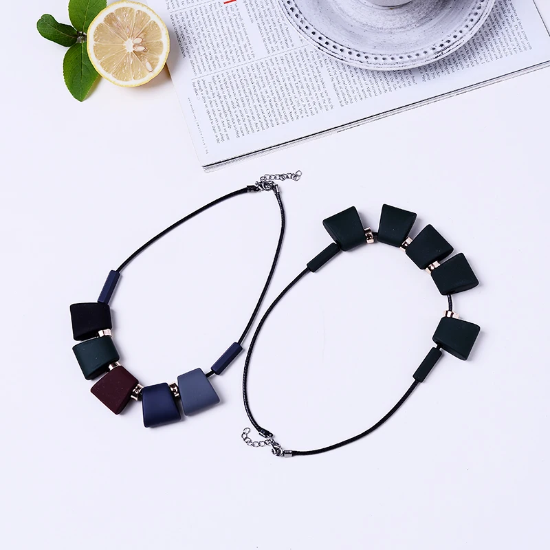 Colorful Wood Beads Pendant Women Bib Necklace Trendy Statement Jewelry Fashion Rope 2018 New Arrival | Украшения и аксессуары