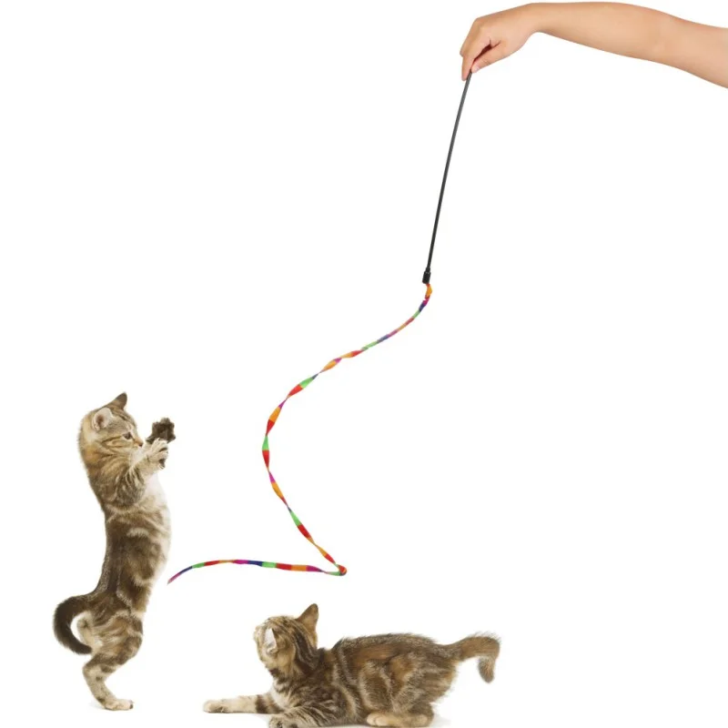 Pet Cat Toys Cute Funny Rod Teaser Wand Plastic Pets Toys Handhold Cats Interactive Stick Exercise Training Toy Cat Supplies