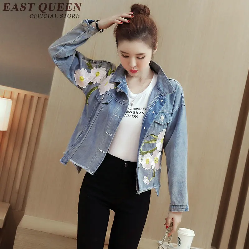 Женская джинсовая куртка 2018 новое поступление с вышивкой женские джинсовые