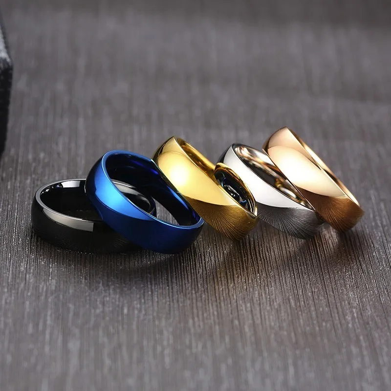 

6mm Stainless Steel Wedding Bands 6MM Domed Ring for Men Women Engagement Ring for Him and Her