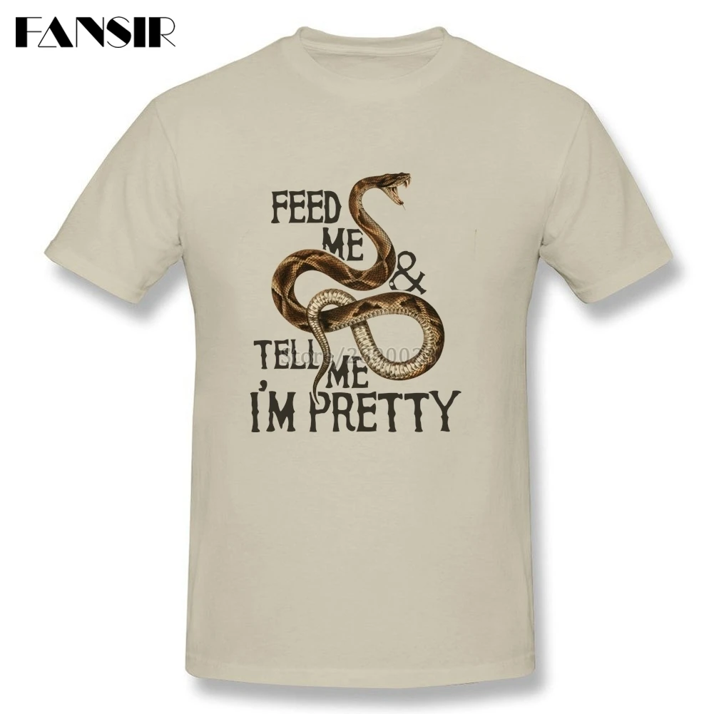 XS-3XL и надписью &quotFeed Me And Tell me I'm Pretty" Змея обычная футболка мужской короткий