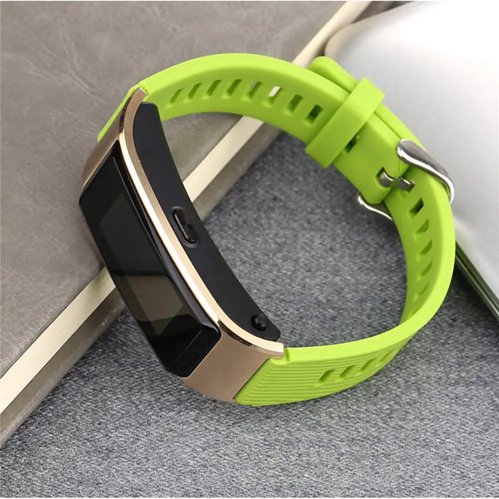 Lime green ТПУ браслет на запястье ремешок для huawei TalkBand B5 спортивные Смарт-часы 7 цветов замена ремешок для часов Ремешки для huawei часы - Цвет: Lime green