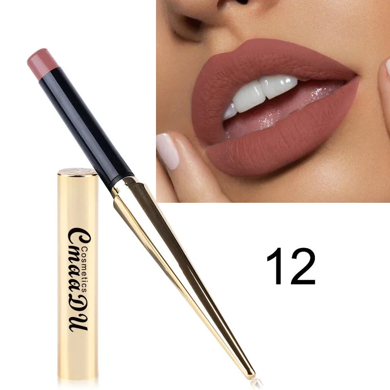 

Brand New 12 Colors Matte Bullet Head Lipstick Waterproof Long Lasting Makeup Tube Make Up Waterproof Liquid Lip Stick Cosmetic