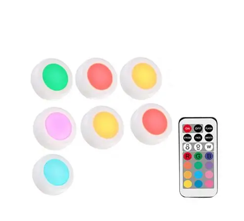 1Remote 7Lamps 12 цветов RGBW светодиодный ночной Светильник беспроводной пульт дистанционного управления Питание от батареи сенсорный датчик под шкаф светильник s для кухни настенный светильник - Цвет: 1Remote 7Lamps