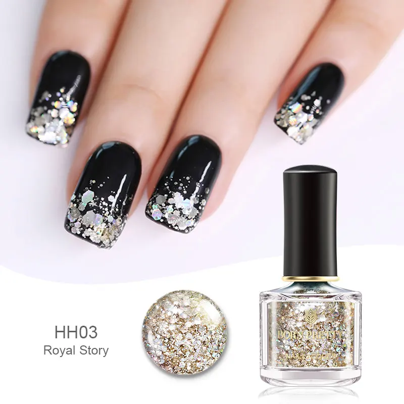 Color32 BORN PRETTY 6ml Iridescent Shiny Holographic Nail Polish Wonderworld Glitter Series Sequins Nail Art Lacquer Manicure Tools - Цвет: Color32