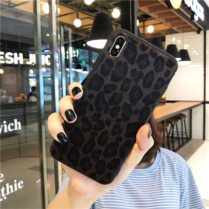 Черный Роскошный чехол с леопардовым принтом для iPhone 11 Pro XS MAX X XR 6 6S 7 8 Plus, задняя крышка с текстурой кожи животных - Цвет: Черный