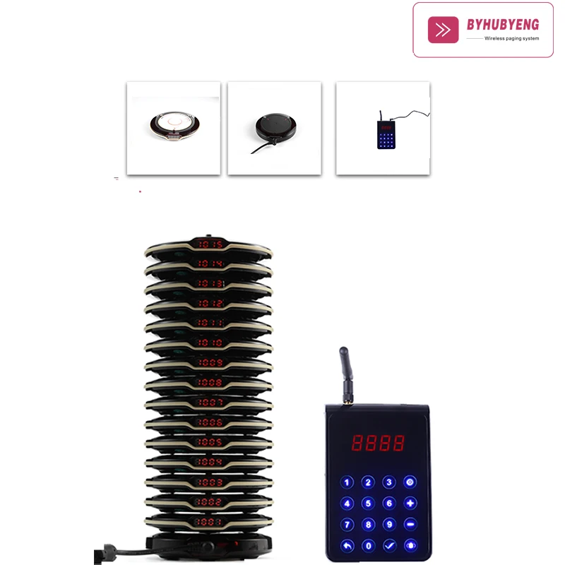 BYHUBYENG Long Range Pager System Device 15pcs Pagers+1 Rechargeable Base Factory Outlet CE FCC FM 3000 m Paging | Компьютеры и офис