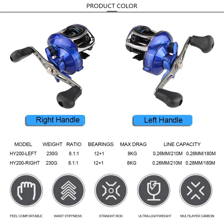 DAGEZI Baitcasting Reel Lure Fishing Reel