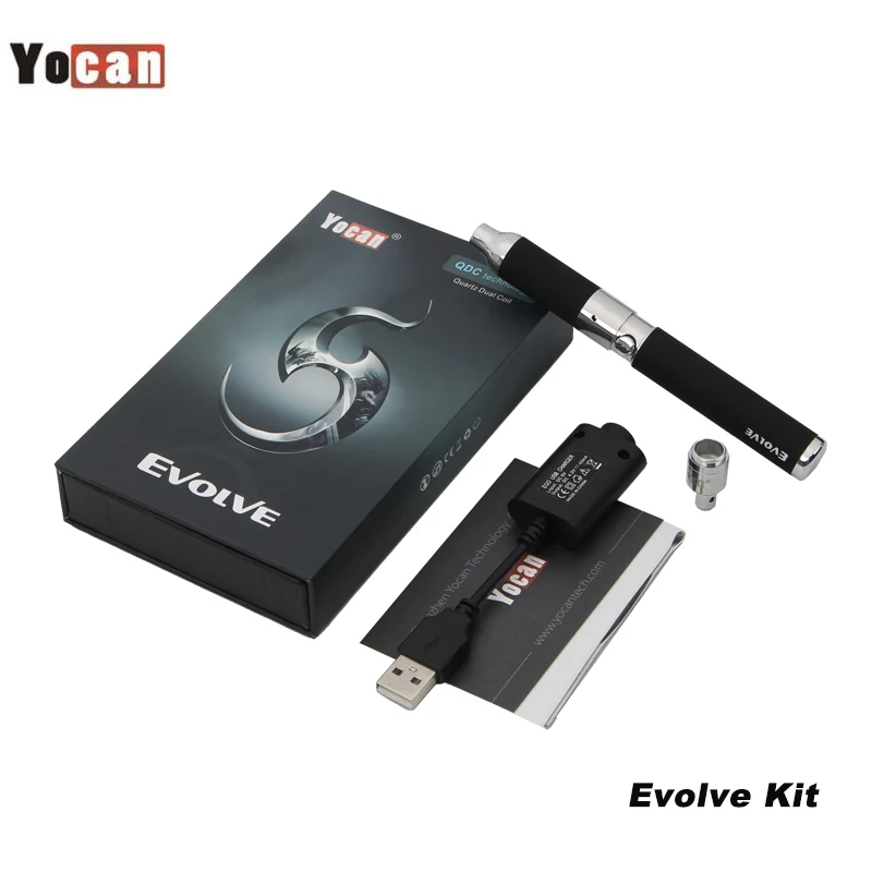 Оригинальный Yocan Evolve Starter Kit воск вейп ручка аккумулятор 650 мАч кварцевый двойной