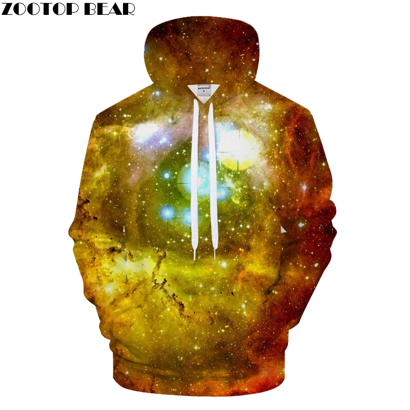 

2018 New Galaxy 3D Printed Hoodies Mens Hoody Pullover Unisex Autumn Streetwear Tracksuit S-6XL Size Drop Ship ZOOTOP BEAR