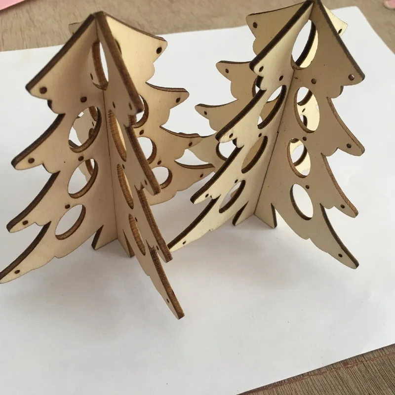 2 шт. деревянные Рождественская елка Крытый Настольный Деревянный пустой