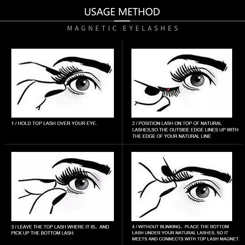 Новый 2018 Магнитный ресницы Полный Газа Три магниты накладные клей Free Hand Made Макияж