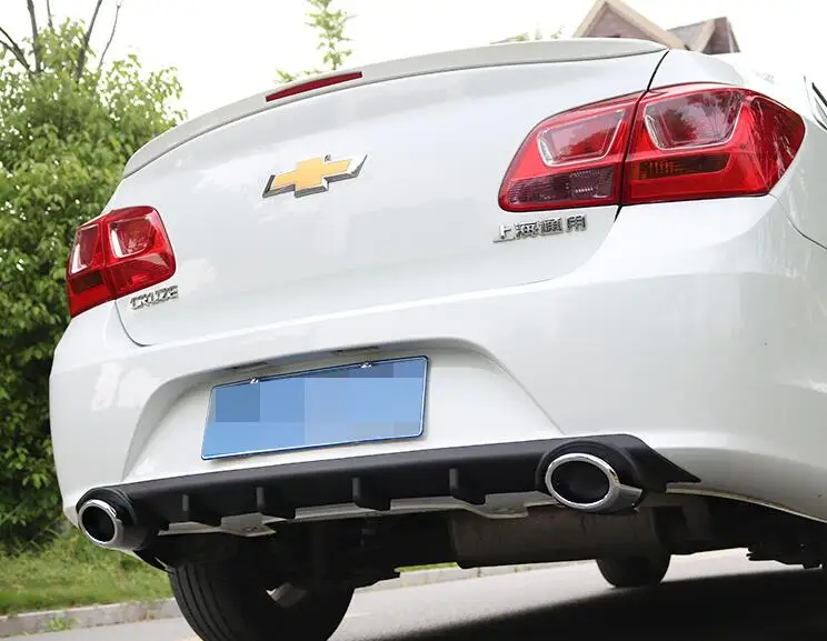 Для Cruze автомобильные аксессуары защита заднего бампера двойной диффузор спойлер для Chevrolet Cruze бампер задний спойлер