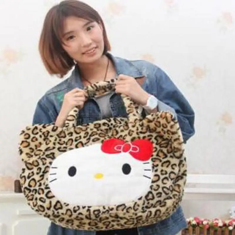 Kawaii 1 шт. 35 см Melody Kitty Леопардовый домашний уличный рюкзак для ланча мягкая детская