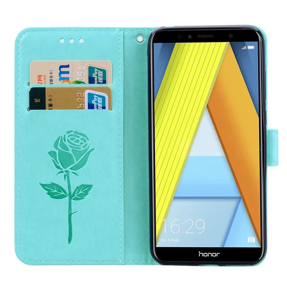 Для Huawei Honor 7A Pro Чехол Флип 5 7 дюймов с цветочным узором из роз кожаный чехол-книжка