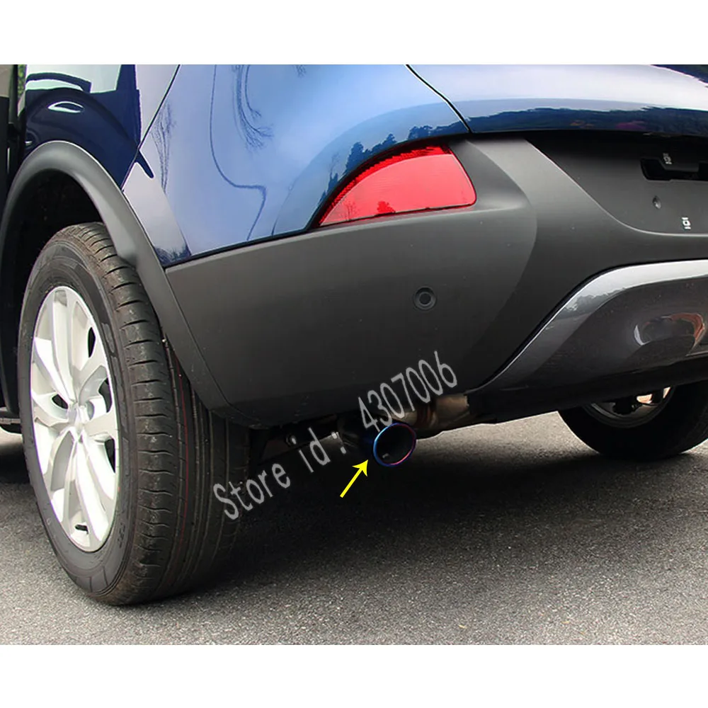 Для Renault Kadjar автомобильный Стайлинг глушитель Конец задней трубы посвящает выхлопной наконечник из нержавеющей стали хвост вытяжки выход 1 шт