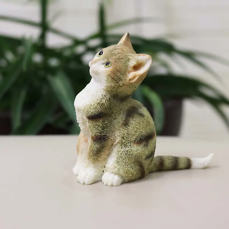 Mnotht 1/6 Тигровая кожа кошка модель милые животные мини игрушки сидя осанка
