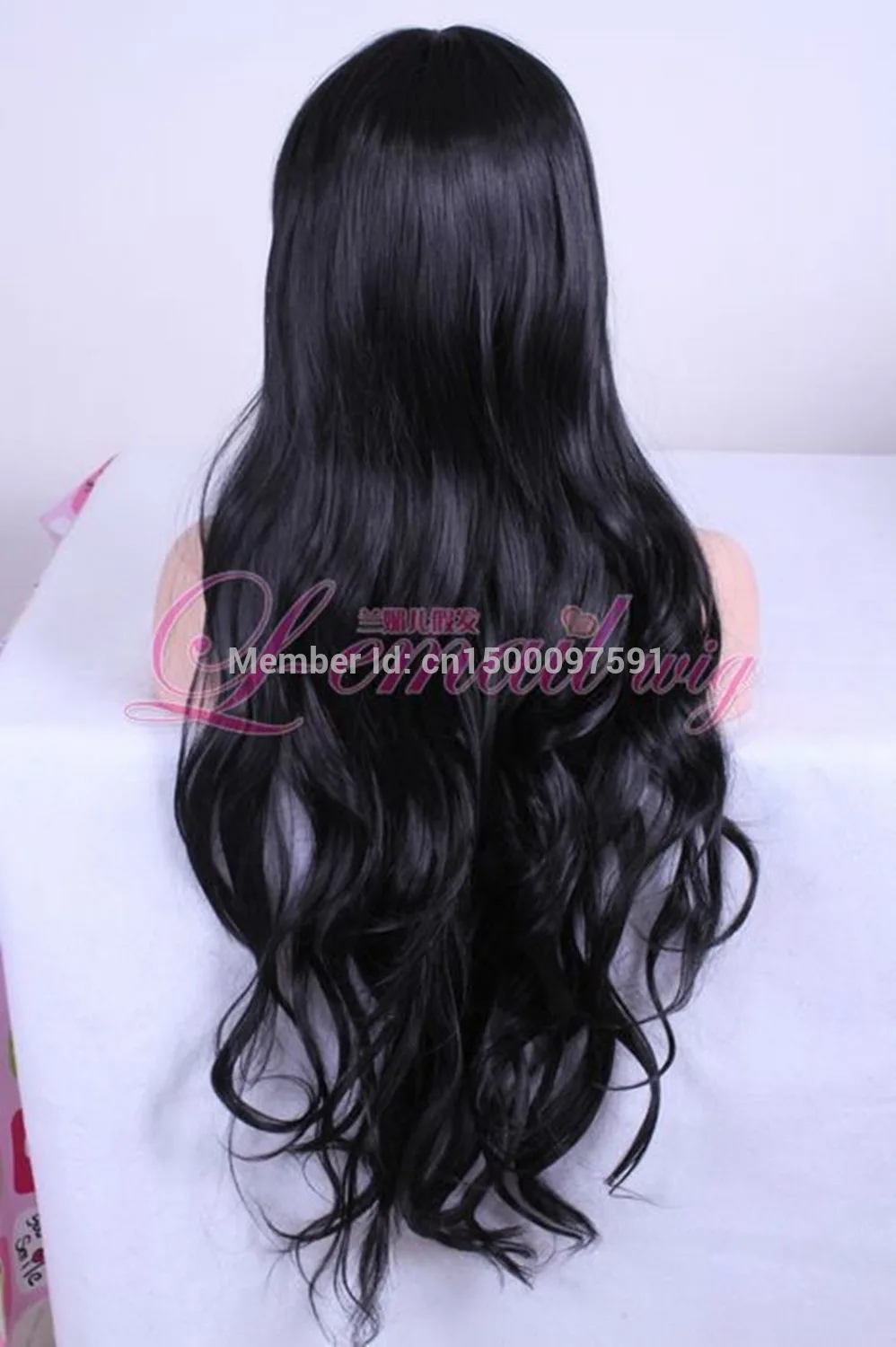 parrucca perruque Shipping**80cm long Jet Black wavy women fahion hair wig |