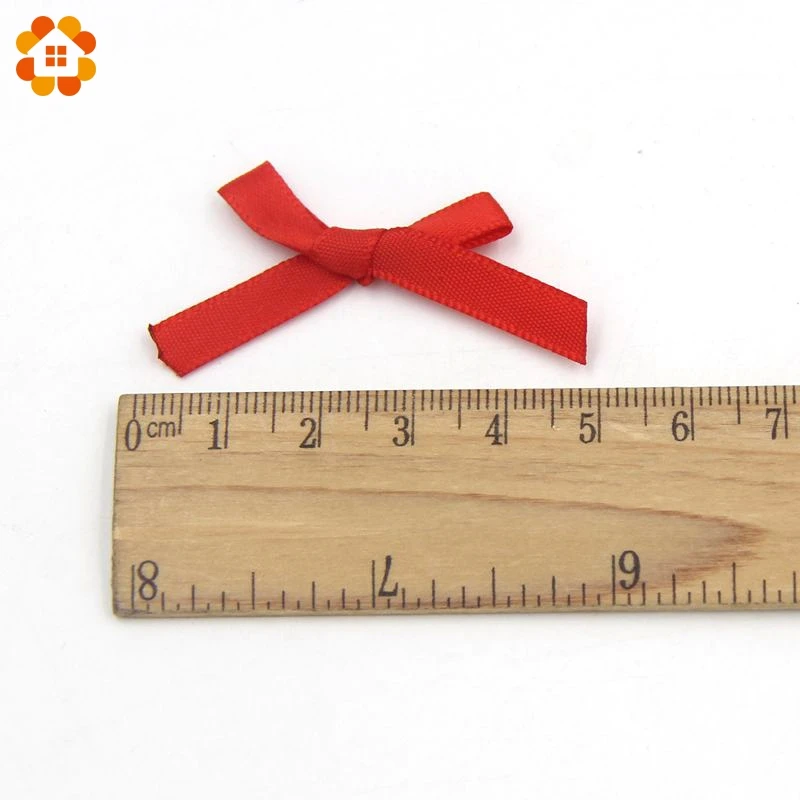 100 шт./лот DIY завязанная сатиновая подарочная лента упаковка бант для свадебного