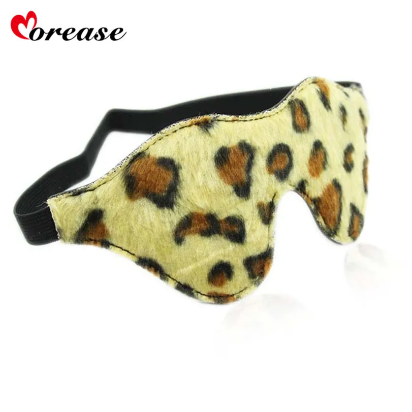 MOREASE Эротическая фетиш БДСМ игры для женщин Леопардовый затылок Маска для глаз Рабское секс-игрушка Ограничение эластичной повязкой.