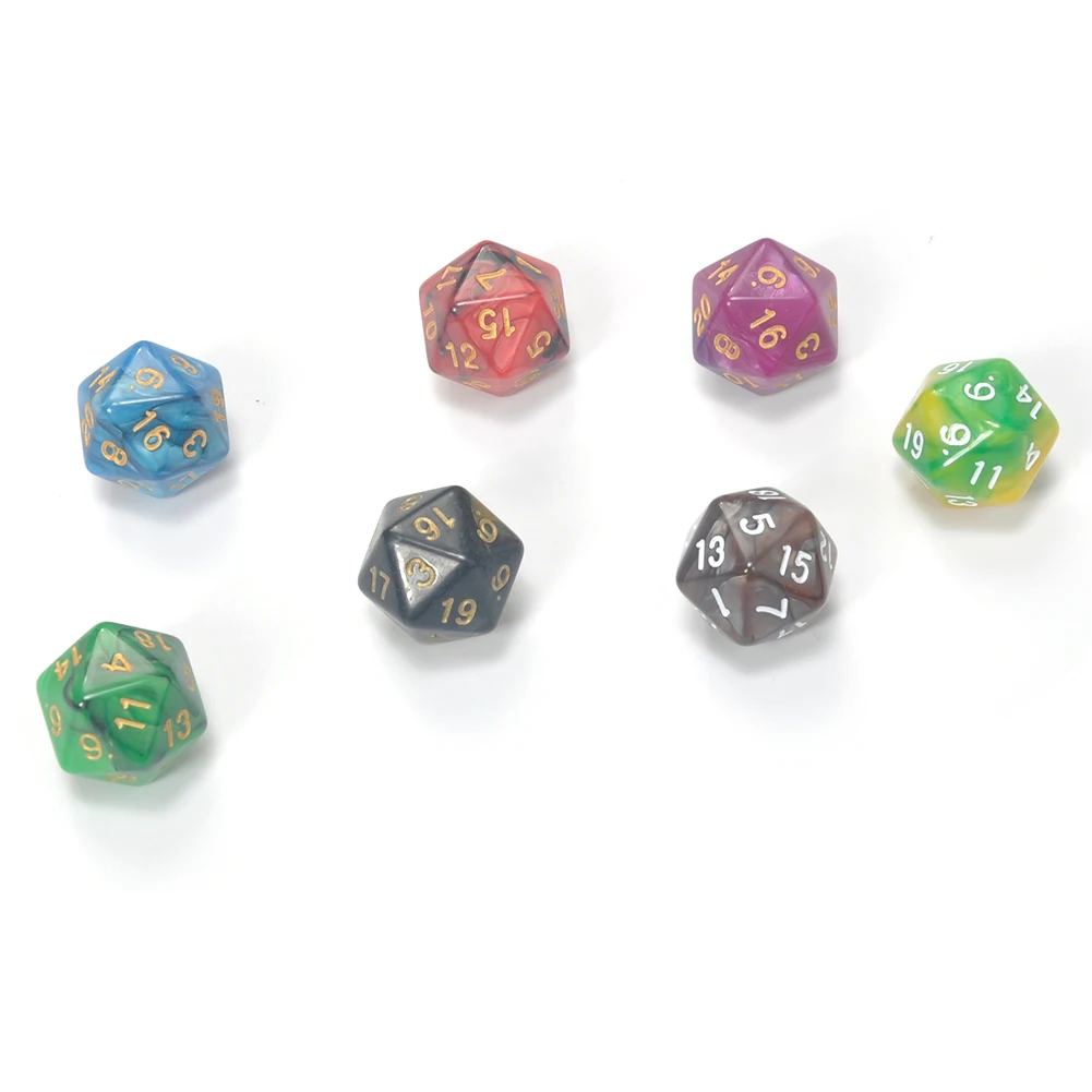 7 шт набор Игральный костей с Туманность эффект покер d & d4 d6 d8 d10 % d12 d20 многогранные