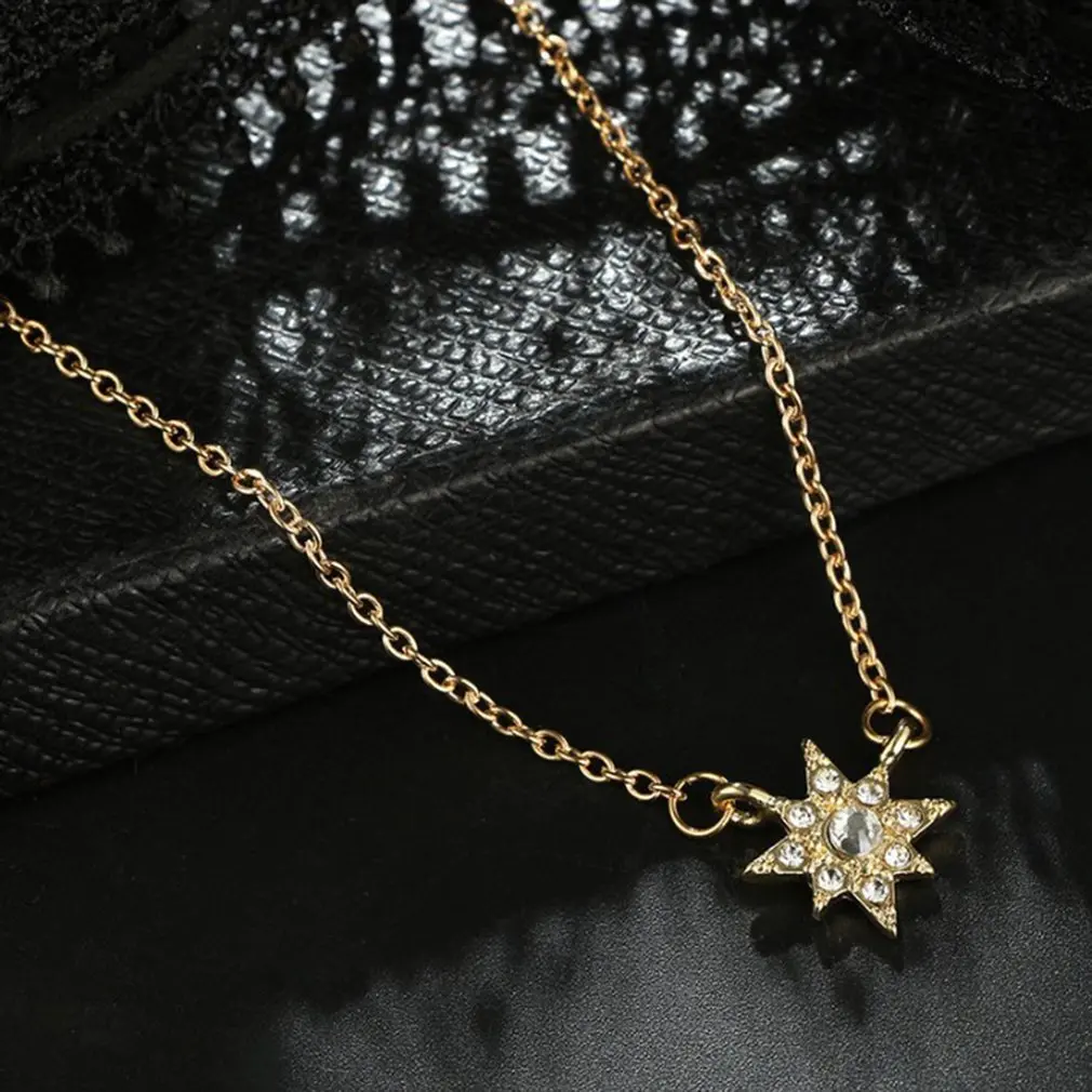 RetroGothic череп Длинная цепочка с подвеской ожерелье ручной работы в форме звезды