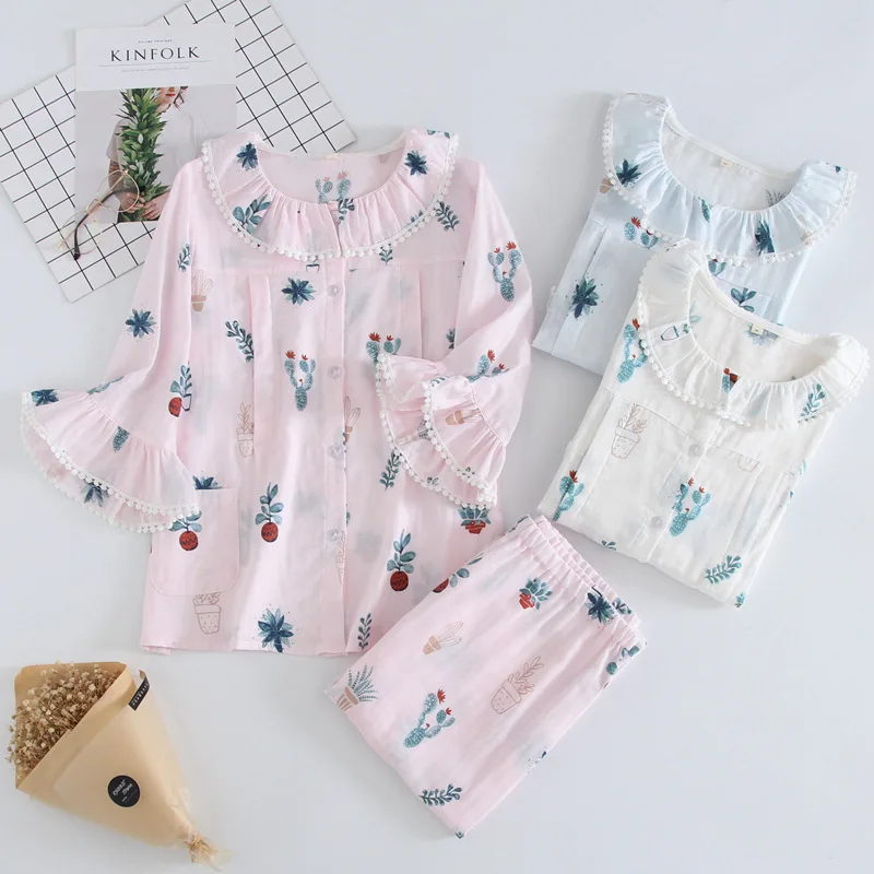 Весенняя Хлопковая пижама для беременных женщин одежда сна кормления