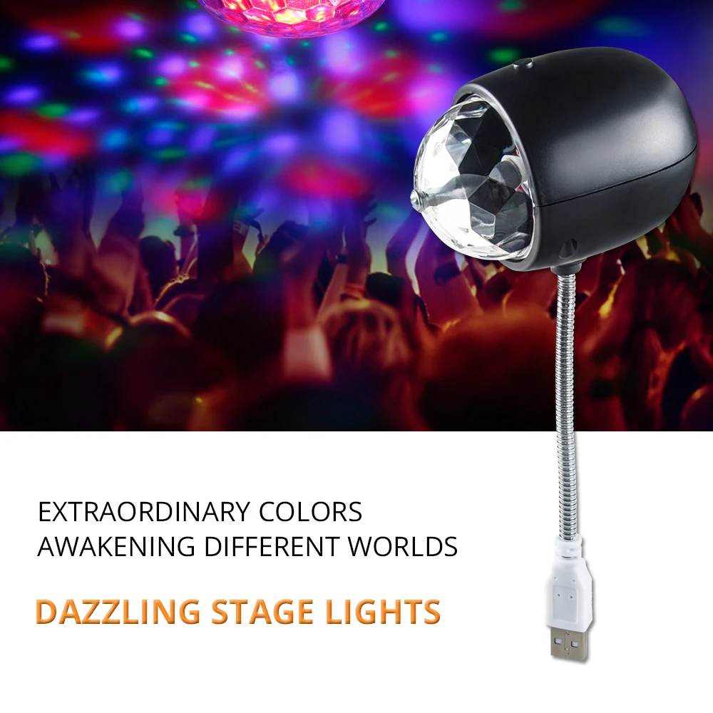 Foxanon сценический светильник ing Effect 2 в 1 USB s Портативный Красочный вечерние DJ KTV бар