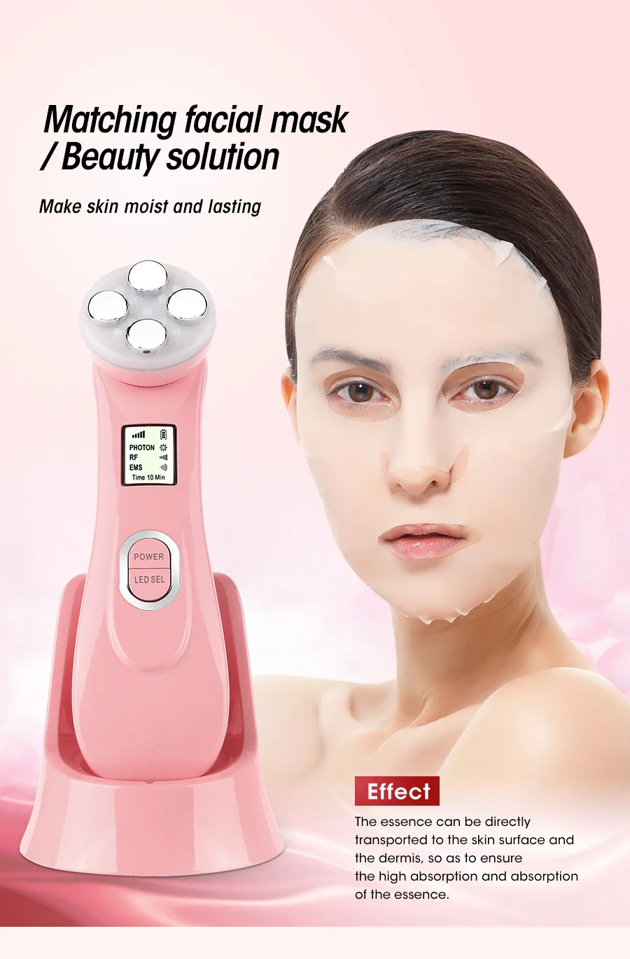 AOPHIA beauty Machine 5в1 РЧ EMS радио мезотерапия электропорация лица Радио Частота светодиодный фотон омоложение удаления морщин