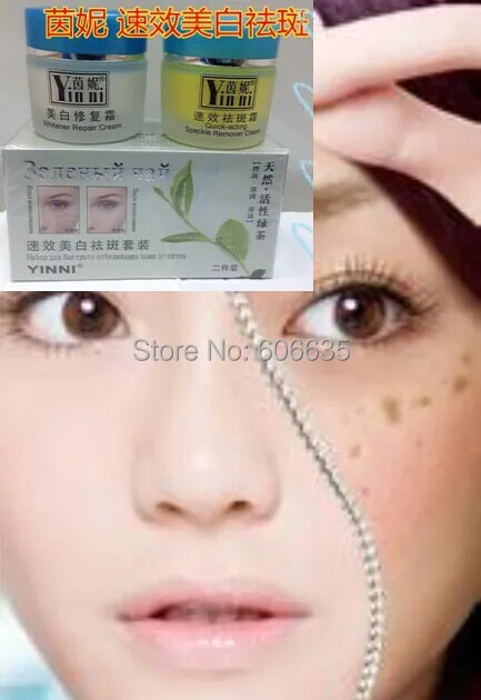 Новый YINNI зеленый чай против веснушки по уходу за кожей Отбеливающий Крем для