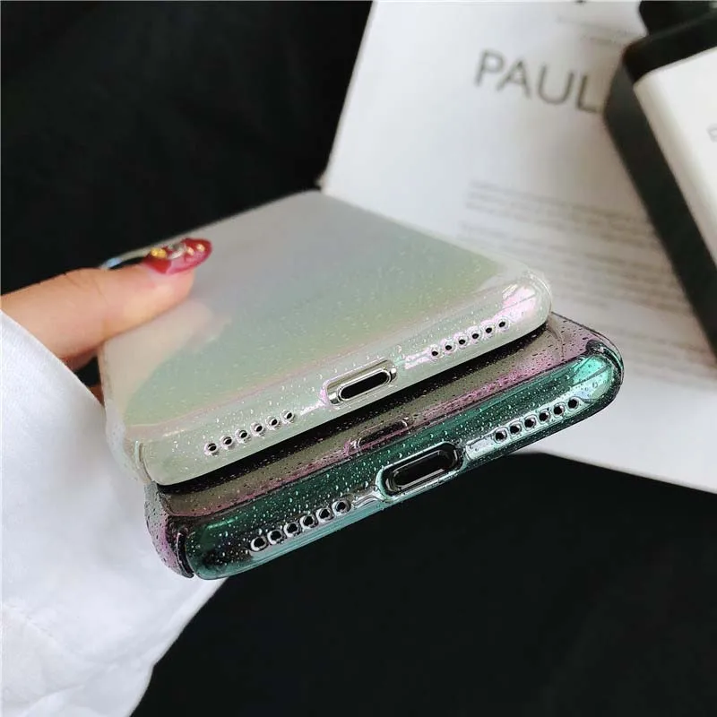 JIBAN Newest 3D water beads Phone Case for iPhone X 6 6s 7plus Cute Rainbow All-inclusive hard Back Cover Apple iphone 8 |