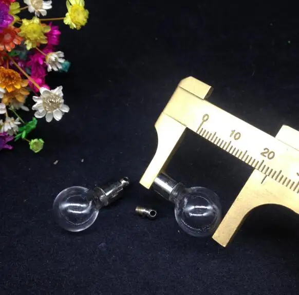 300pcs 13*26mm wholesale SCREW CAP crystal ball glass vial perfume pendant necklace globe name on rice art oil diy jewelry | Дом и сад