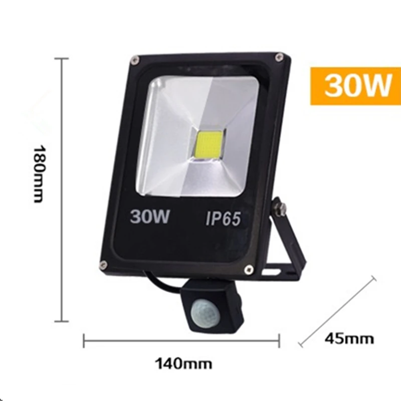 30W sensing Светодиодный прожектор с датчиком движения, 10 Вт, 30 Вт, 50 Вт, 220 В, прожектор, отражатель, светодиодный, наружный, водонепроницаемый, IP65, наружный прожектор - Испускаемый цвет: 30W sensing