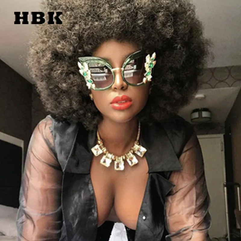 Женские солнцезащитные очки в форме бабочки HBK большие кошачий глаз большой