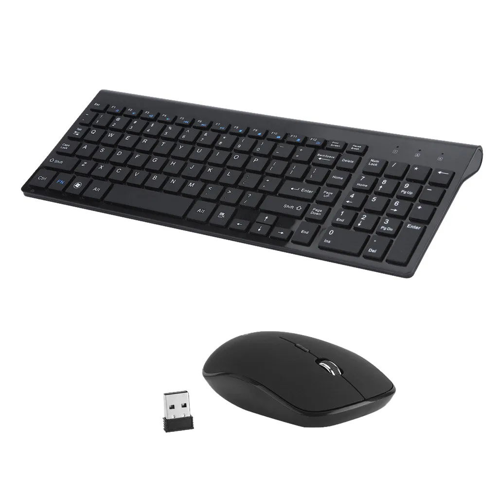 VOBERRY Mini Ultra-thin Silent Mouse 2.4 GH USB Wireless Keyboard Set High Sensitivity 104 Full | Компьютеры и офис