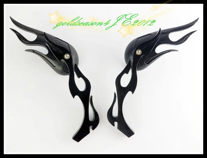 Бесплатная доставка Черное Пламя Пользовательские боковые зеркала для Honda Shadow VT