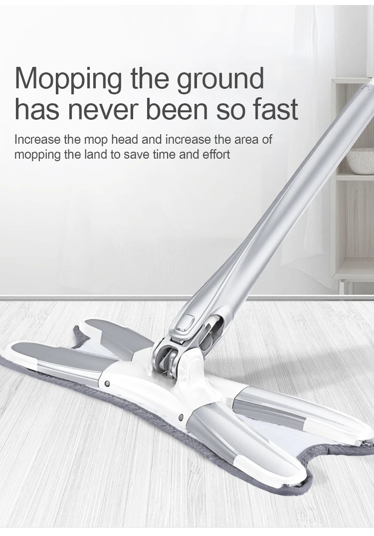 360 Cleaning Easy Rotating Mop For Washing Floor Magic Microfiber Cloth Flat Smart Handle Dust Mop Pads Twist Head With Spin