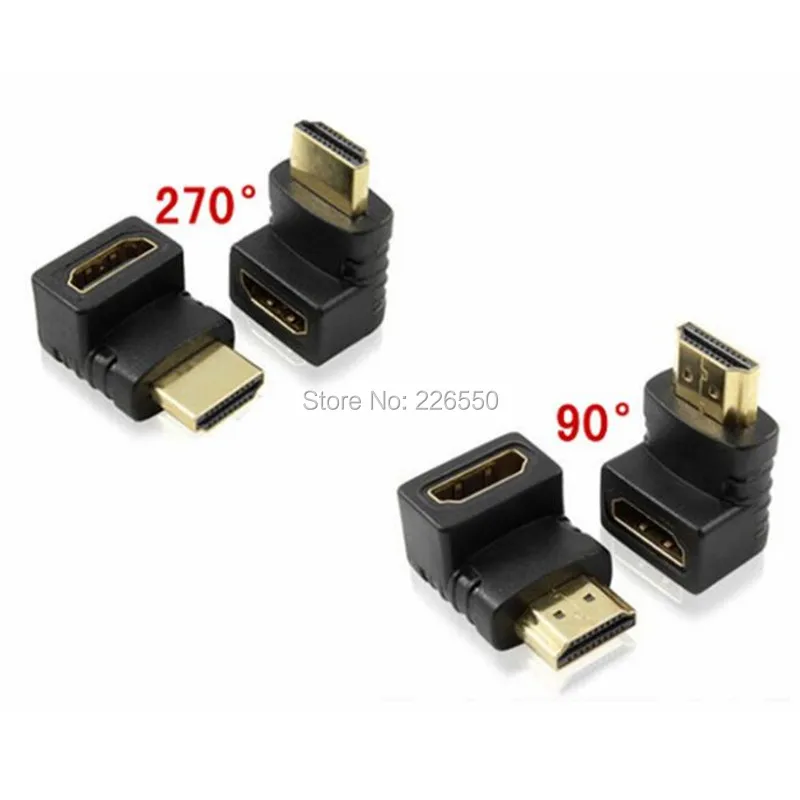 Лидер продаж позолоченный адаптер HDMI под прямым углом 90 или 270 градусов тип Папа