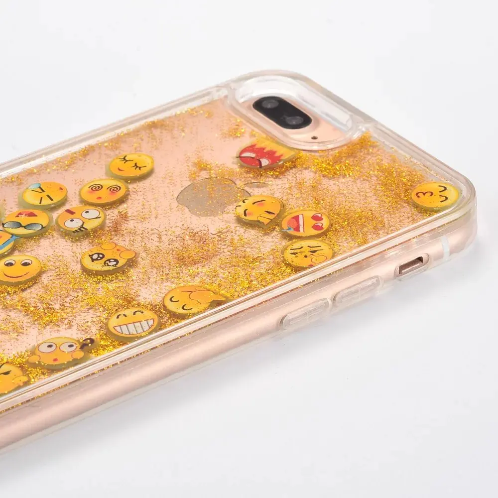 3D Cute Quicksand Liquid QQ App Case for Iphone X Xs 8 7 6 6s Plus 7plus 8plus Phone Cases Bling Glitter Transparent Back Cover |