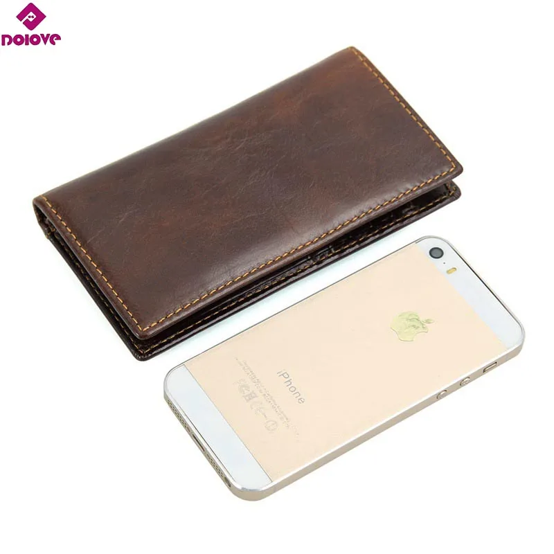 Кожаный кошелек DOLOVE с рчид блокировкой мужские Короткие Бумажники из