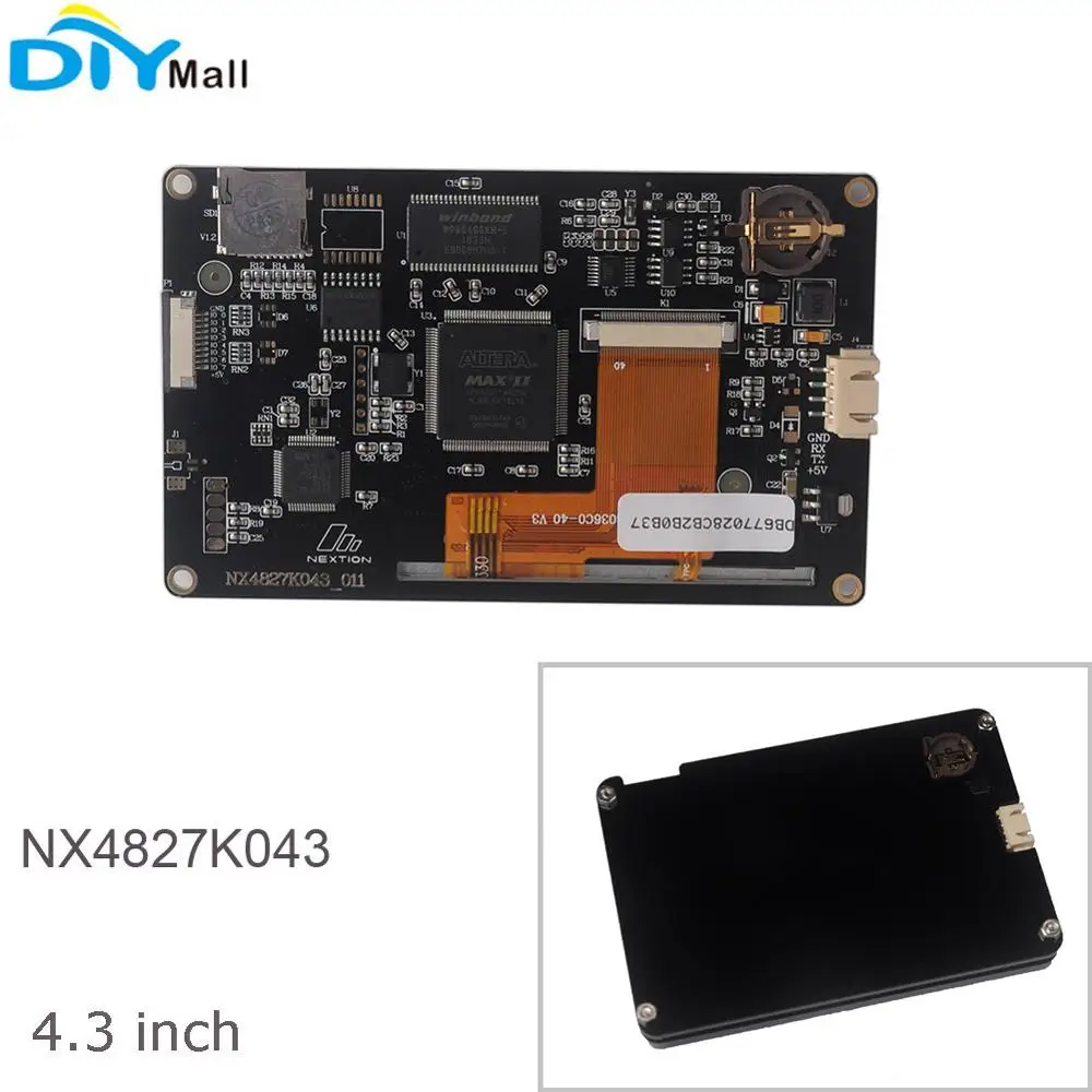 Nextion and Case Nextion Enhanced 4," NX4827K043 480x272 резистивный сенсорный экран hmi UART модуль дисплея черный чехол для Arduino Raspberry Pi - Комплект: Nextion and Case