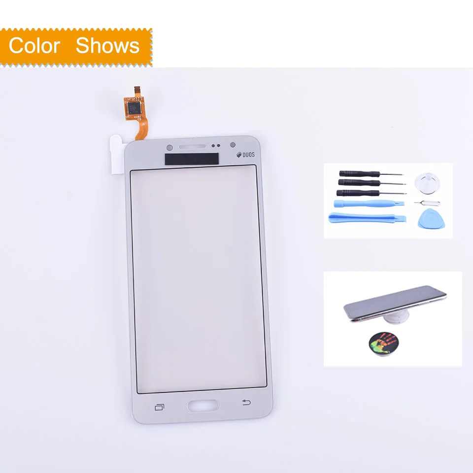 silver with gift G532 сенсорный экран для samsung Galaxy J2 Prime G532 SM-G532 сенсорный экран дигитайзер панель сенсор Переднее стекло Внешний объектив без ЖК-дисплея - Цвет: silver with gift