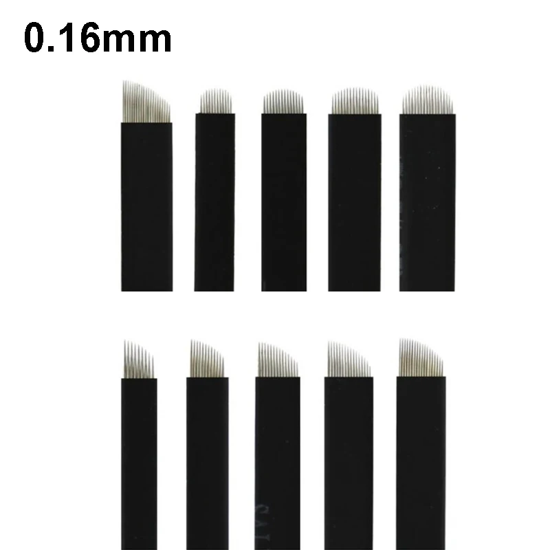 Lamina Nano Black 0 16 мм Flex 7/9/11/12/14/16/18/21 иглы для микроблейдинга Перманентный макияж