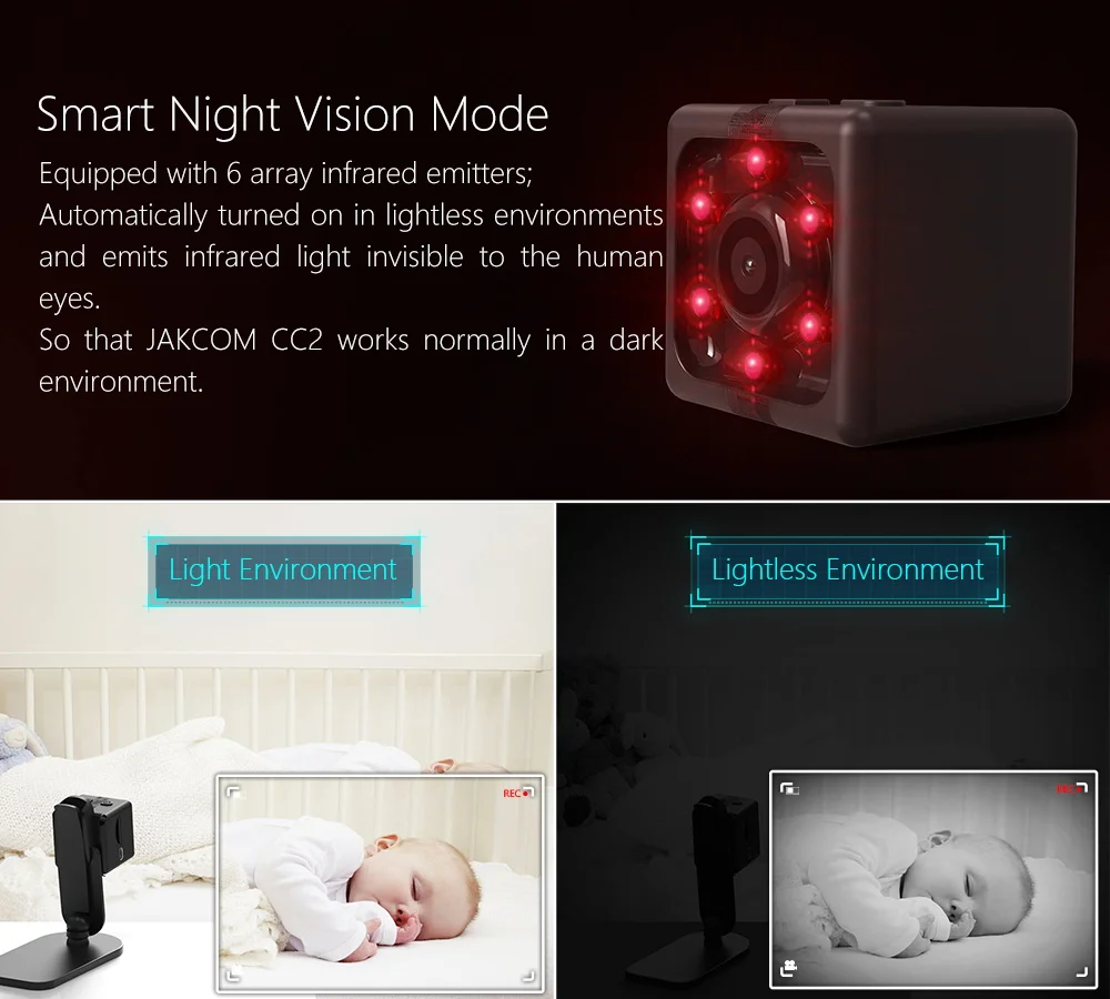 JAKCOM CC2, умная компактная камера, горячая распродажа, мини-камера, FULL HD 1080 P, Мини карманный видеорегистратор, ночное видение, широкий угол обзора