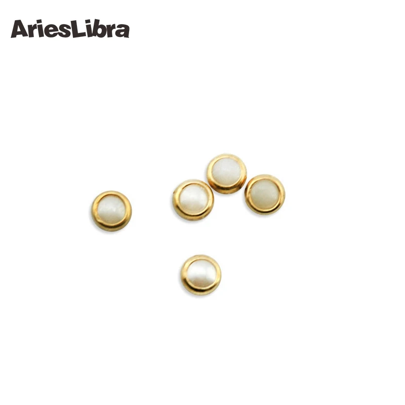 AriesLibra Золотой 3D сплав для дизайна ногтей блестящие жемчужные стразы колесо 3 мм