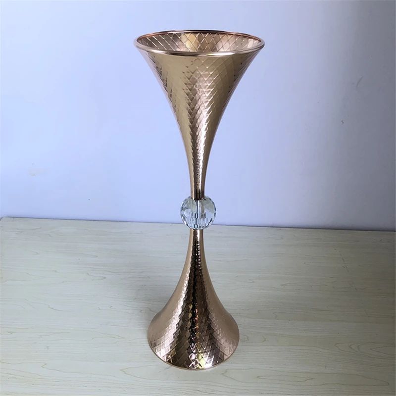 Золотая ваза в форме трубы 10 шт. Хрустальная Свадебная для украшения дома|Вазы| |